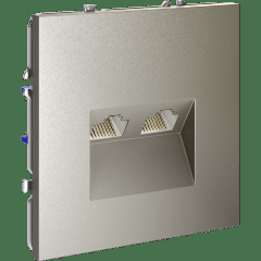 Розетка компьютерная встраиваемая VOLTUM S70 двойная RJ45+RJ45 кат.6, (шелк)