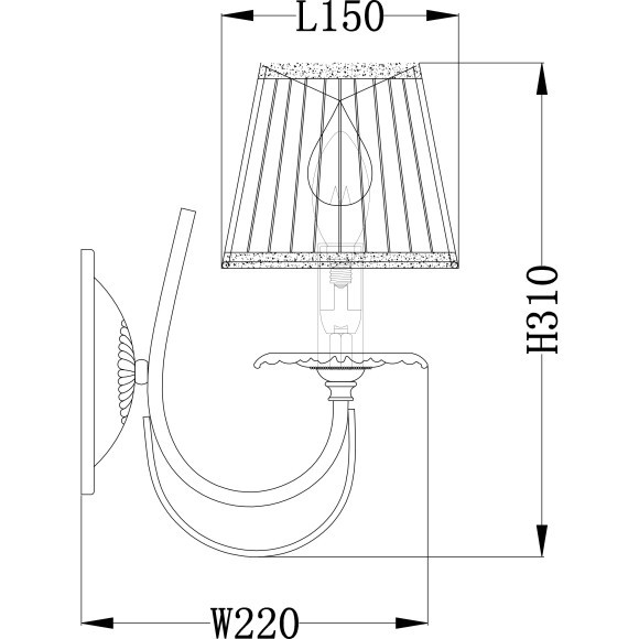 Бра Maytoni ARM326-01-W Olivia под лампу 1xE14 40W