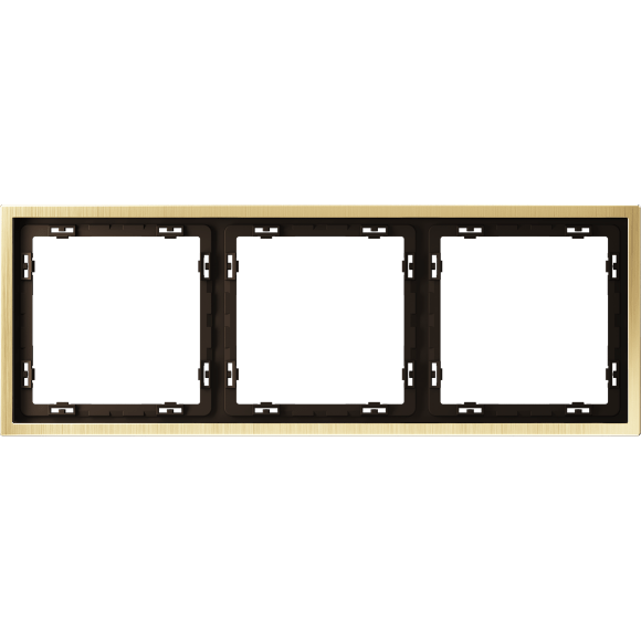 Рамка металлическая на 3 поста, S70 Metal (латунь) Рамка металлическая на 3 поста, S70 Metal (латунь)