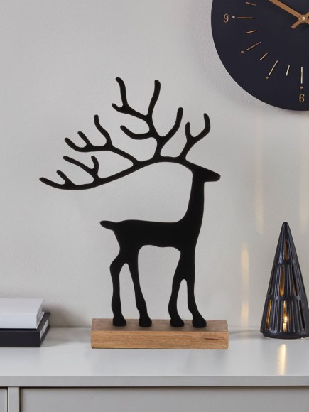 427121 BALIGUIAN Статуэтка Олень L255 B60 H370 алюминий дерево черный натуральный 427121 BALIGUIAN Статуэтка Олень L255 B60 H370 алюминий дерево черный натуральный