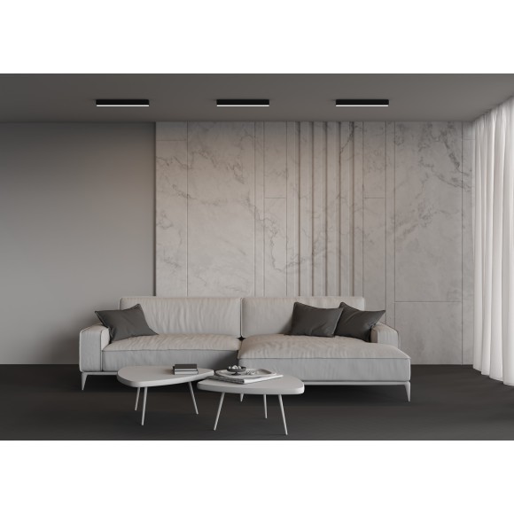Maytoni Technical LL311026 Готовый накладной линейный LED-светильник длиной 50 см, 4000K, 10 Вт, черный алюминиевый корпус, размеры 500х50х50 мм, комплектация - профиль, LED лента, блок питания