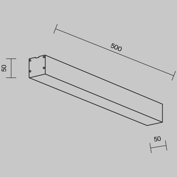 Maytoni Technical LL311026 Готовый накладной линейный LED-светильник длиной 50 см, 4000K, 10 Вт, черный алюминиевый корпус, размеры 500х50х50 мм, комплектация - профиль, LED лента, блок питания
