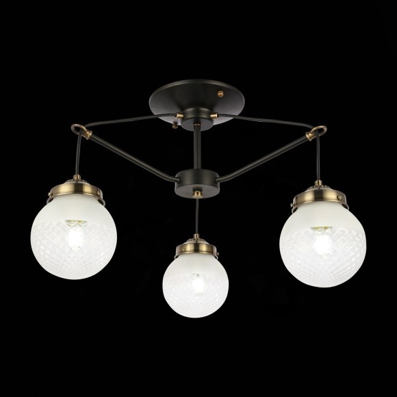 SLE110302-03 Светильник потолочный Черный, Бронза/Прозрачный, Белый E27 3*60W STRICCE SLE110302-03 Светильник потолочный Черный, Бронза/Прозрачный, Белый E27 3*60W STRICCE