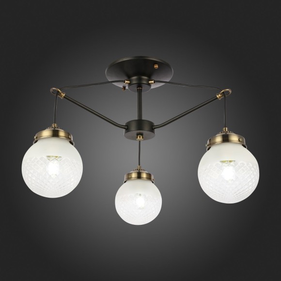 SLE110302-03 Светильник потолочный Черный, Бронза/Прозрачный, Белый E27 3*60W STRICCE SLE110302-03 Светильник потолочный Черный, Бронза/Прозрачный, Белый E27 3*60W STRICCE