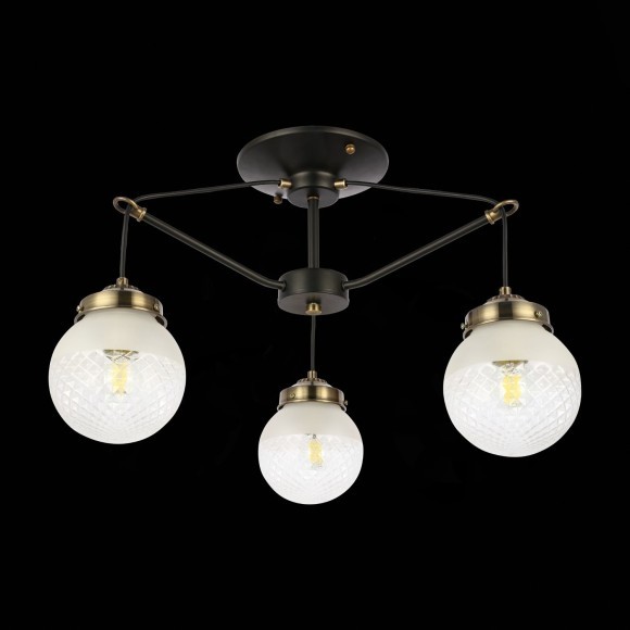 SLE110302-03 Светильник потолочный Черный, Бронза/Прозрачный, Белый E27 3*60W STRICCE SLE110302-03 Светильник потолочный Черный, Бронза/Прозрачный, Белый E27 3*60W STRICCE