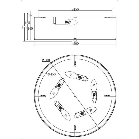Люстра потолочная Maytoni MOD096CL-05CH R IPple под лампы 5xE14 40W