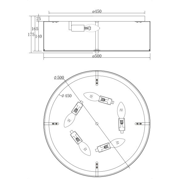 Люстра потолочная Maytoni MOD096CL-05CH R IPple под лампы 5xE14 40W