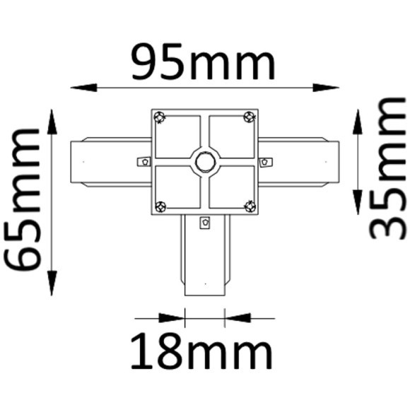 Т-образный соединитель для накладных однофазных шинопроводов Crystal Lux CLT 0.211 03 WH