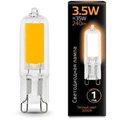107809103 Лампа Gauss G9 AC220-240V 3.5W 240lm 3000K стекло LED 1/10/200 107809103 Лампа Gauss G9 AC220-240V 3.5W 240lm 3000K стекло LED 1/10/200