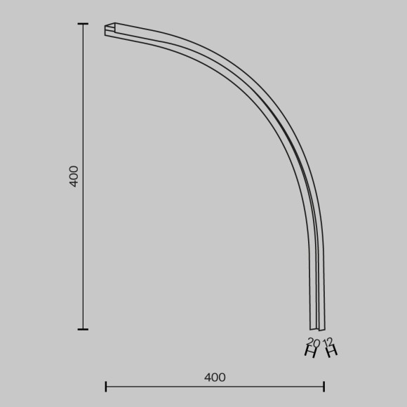 Радиусный вертикальный коннектор питания R300 Maytoni Basity TRA172ICL-R300-11B