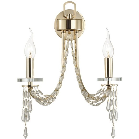 5063/2W CLASSIC ODL24 537 золото/прозрачный/металл/хрусталь Бра E14 2*40W CAPEL