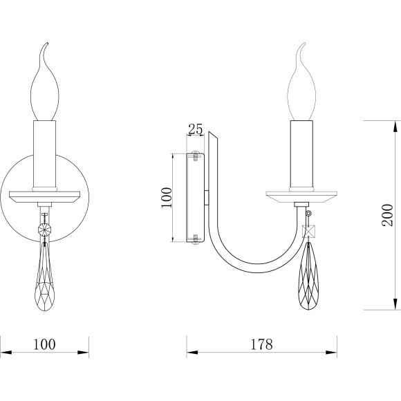 Бра Freya FR1006WL-01N Forte под лампу 1xE14 40W Бра Freya FR1006WL-01N Forte под лампу 1xE14 40W
