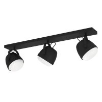 390045 UPANEMA Потолочный светильник с тремя лампами E27, 84Вт, черный/белый, металл/стекло, IP20