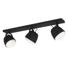 390045 UPANEMA Потолочный светильник с тремя лампами E27, 84Вт, черный/белый, металл/стекло, IP20