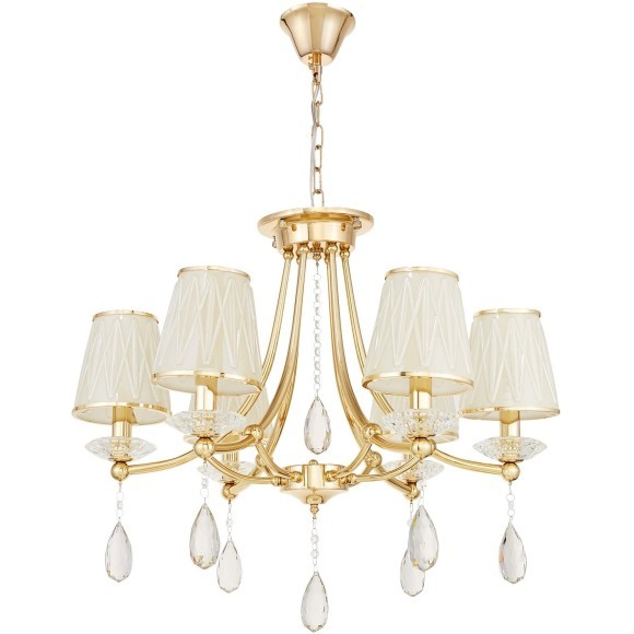 Хрустальная подвесная люстра Lumina Deco Dominni LDP 9268-6 GD