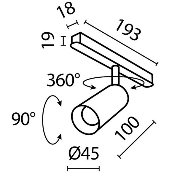 TR032-2-5W3K-M-BBS Трековый магнитный светодиодный светильник Maytoni Exility CRI90+ 3000К 377Лм 36° 5Вт