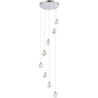 SL6114.103.08 Светильник подвесной ST-Luce Хром/Прозрачный LED 8*3W 3000K CASCATO