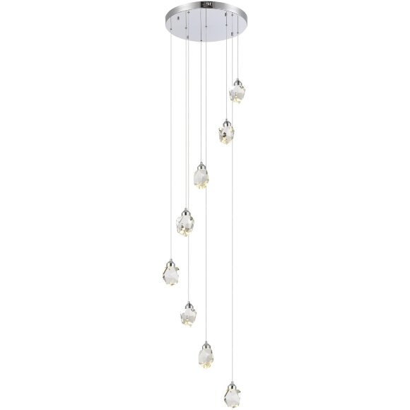 SL6114.103.08 Светильник подвесной ST-Luce Хром/Прозрачный LED 8*3W 3000K CASCATO