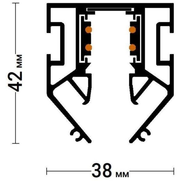 1014-TB-200, профиль под натяжной потолок (шинопровод), 2М, серия Logica