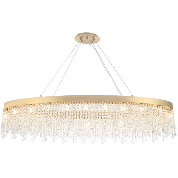 AQUA SP20 0160/320 Crystal Lux Люстра с арматурой цвета латуни и прозрачными хрустальными подвесками, G9, 20 × 40 Вт, IP20, 220 В AQUA SP20 0160/320 Crystal Lux Люстра с арматурой цвета латуни и прозрачными хрустальными подвесками, G9, 20 × 40 Вт, IP20, 220 В