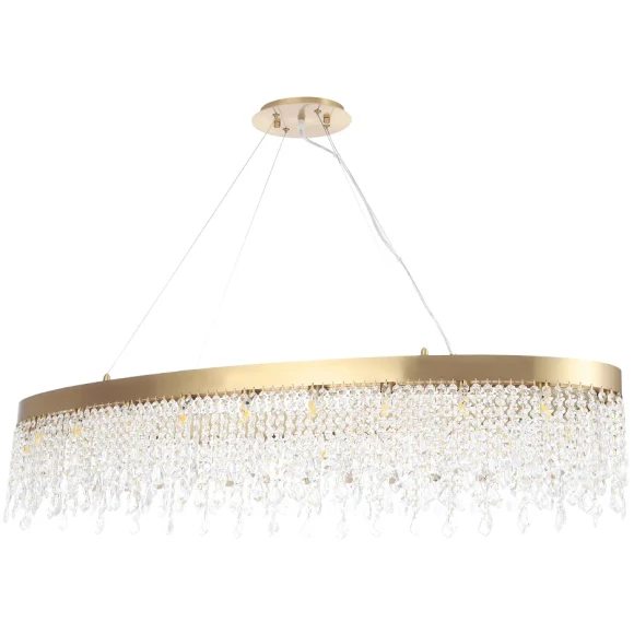 AQUA SP20 0160/320 Crystal Lux Люстра с арматурой цвета латуни и прозрачными хрустальными подвесками, G9, 20 × 40 Вт, IP20, 220 В AQUA SP20 0160/320 Crystal Lux Люстра с арматурой цвета латуни и прозрачными хрустальными подвесками, G9, 20 × 40 Вт, IP20, 220 В