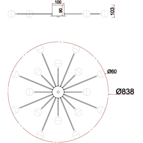Потолочный светильник Freya FR5242CL-16BS Потолочный светильник Freya FR5242CL-16BS