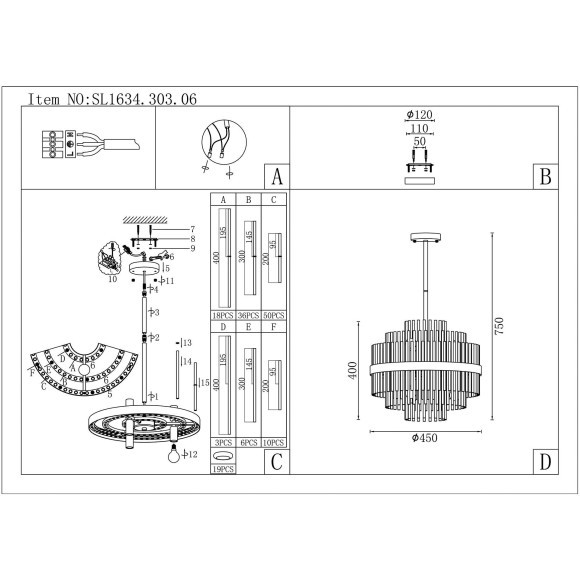 SL1634.303.06 Люстра подвесная ST-Luce Латунь/Прозрачный E14 6*60W RENS SL1634.303.06 Люстра подвесная ST-Luce Латунь/Прозрачный E14 6*60W RENS