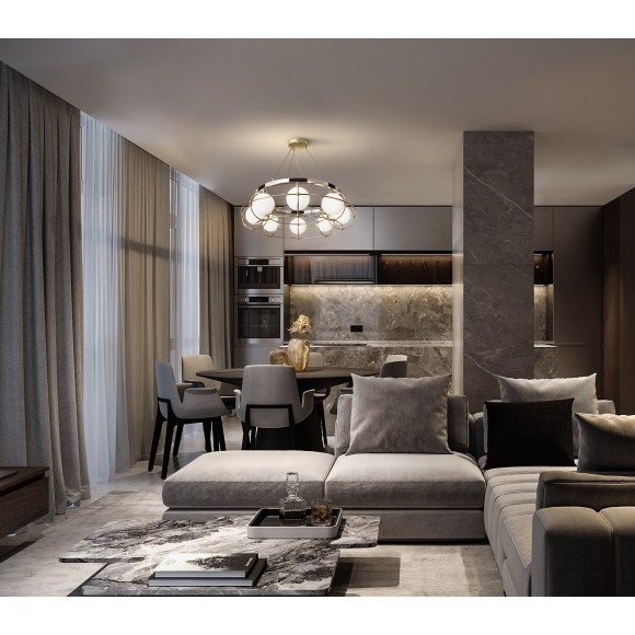 Подвесной светильник Maytoni MOD312PL-08GCH Carcass под лампы 8xG9 40W