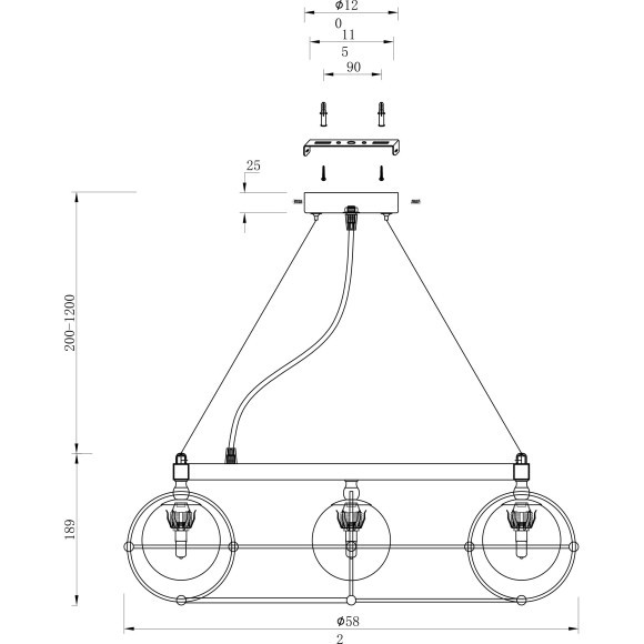 Подвесной светильник Maytoni MOD312PL-08GCH Carcass под лампы 8xG9 40W