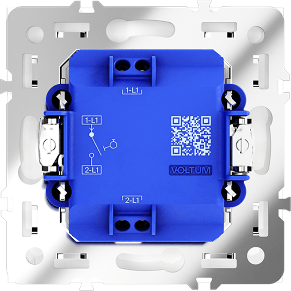 Выключатель с самовозвратом встраиваемый VOLTUM S70 одноклавишный 10А, (белый глянцевый)