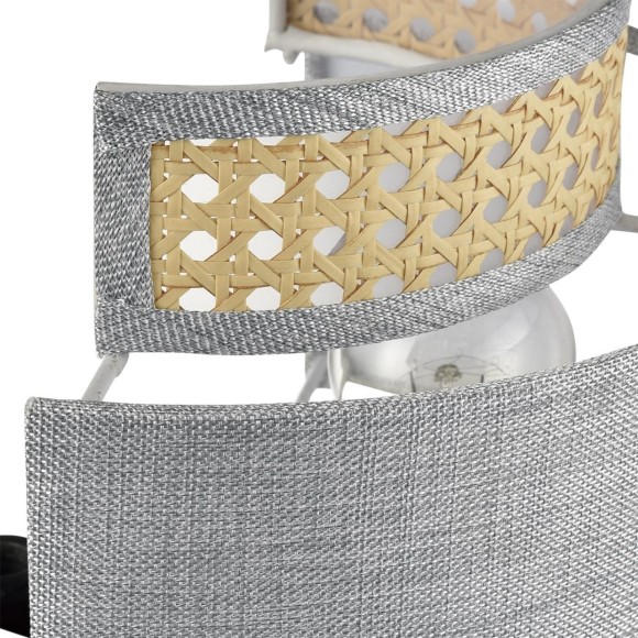 8043/1W MODERNI LN24 черный/серый/бежевый, металл/текстиль/ротанг Бра Е27 1*60W 220V LAUNA 8043/1W MODERNI LN24 черный/серый/бежевый, металл/текстиль/ротанг Бра Е27 1*60W 220V LAUNA