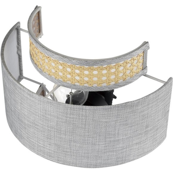 8043/1W MODERNI LN24 черный/серый/бежевый, металл/текстиль/ротанг Бра Е27 1*60W 220V LAUNA 8043/1W MODERNI LN24 черный/серый/бежевый, металл/текстиль/ротанг Бра Е27 1*60W 220V LAUNA