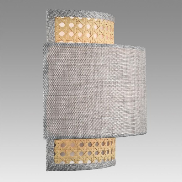 8043/1W MODERNI LN24 черный/серый/бежевый, металл/текстиль/ротанг Бра Е27 1*60W 220V LAUNA 8043/1W MODERNI LN24 черный/серый/бежевый, металл/текстиль/ротанг Бра Е27 1*60W 220V LAUNA