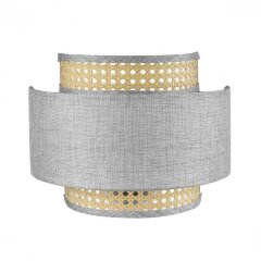 8043/1W MODERNI LN24 черный/серый/бежевый, металл/текстиль/ротанг Бра Е27 1*60W 220V LAUNA 8043/1W MODERNI LN24 черный/серый/бежевый, металл/текстиль/ротанг Бра Е27 1*60W 220V LAUNA