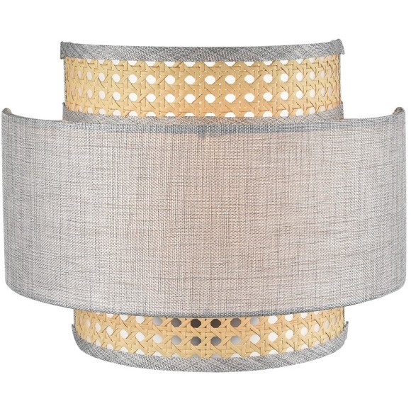 8043/1W MODERNI LN24 черный/серый/бежевый, металл/текстиль/ротанг Бра Е27 1*60W 220V LAUNA 8043/1W MODERNI LN24 черный/серый/бежевый, металл/текстиль/ротанг Бра Е27 1*60W 220V LAUNA