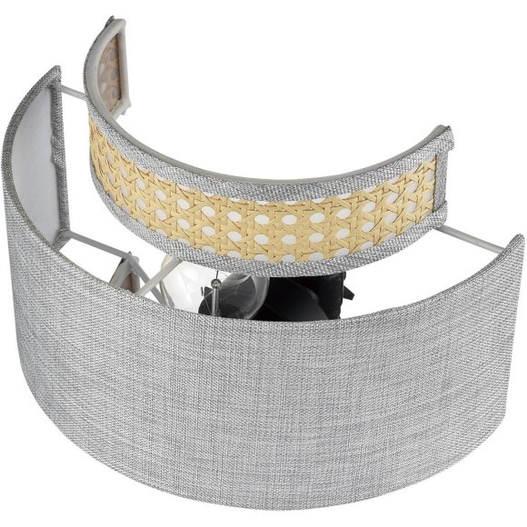 8043/1W MODERNI LN24 черный/серый/бежевый, металл/текстиль/ротанг Бра Е27 1*60W 220V LAUNA 8043/1W MODERNI LN24 черный/серый/бежевый, металл/текстиль/ротанг Бра Е27 1*60W 220V LAUNA