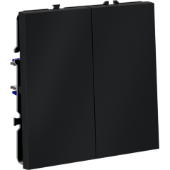 Выключатель с самовозвратом встраиваемый VOLTUM S70 двухклавишный 10А, (графит)