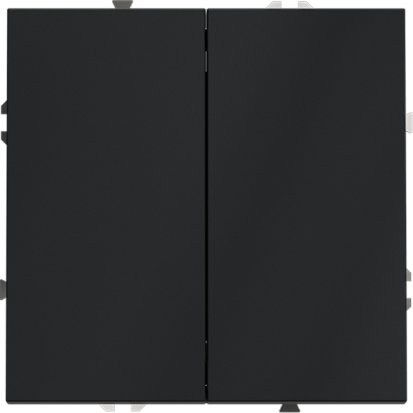 Выключатель с самовозвратом встраиваемый VOLTUM S70 двухклавишный 10А, (графит)