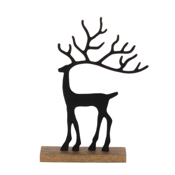 427122 Статуэтка Олень BALIGUIAN, L185, B50, H255, алюминий, дерево, черный, натуральный 427122 Статуэтка Олень BALIGUIAN, L185, B50, H255, алюминий, дерево, черный, натуральный