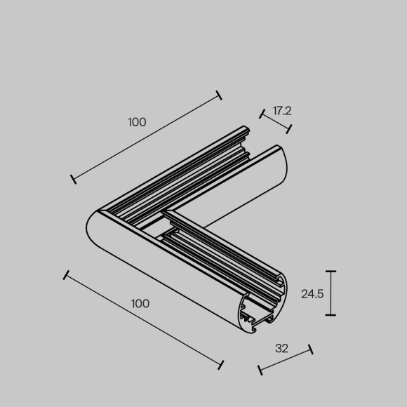 Угловой коннектор для скругленных подвесных шин Maytoni Exility TRAM034CL-R-41B