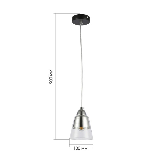 SLE102903-01 ST Luce LIRINO Подвес, E27,1х40W, черный, хром/прозрачный