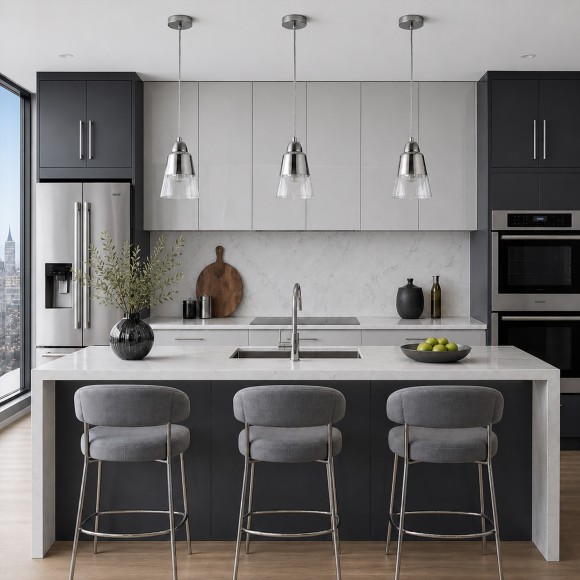 SLE102903-01 ST Luce LIRINO Подвес, E27,1х40W, черный, хром/прозрачный
