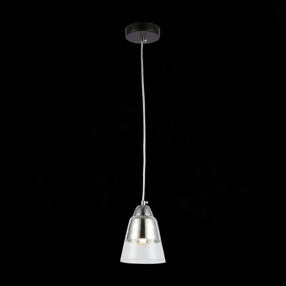 SLE102903-01 ST Luce LIRINO Подвес, E27,1х40W, черный, хром/прозрачный