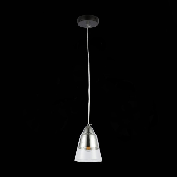 SLE102903-01 ST Luce LIRINO Подвес, E27,1х40W, черный, хром/прозрачный