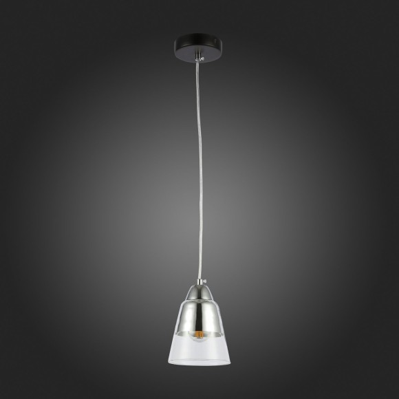 SLE102903-01 ST Luce LIRINO Подвес, E27,1х40W, черный, хром/прозрачный
