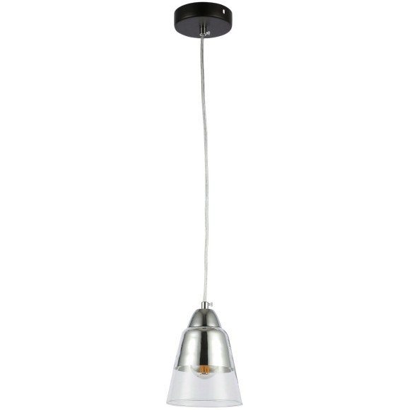 SLE102903-01 ST Luce LIRINO Подвес, E27,1х40W, черный, хром/прозрачный