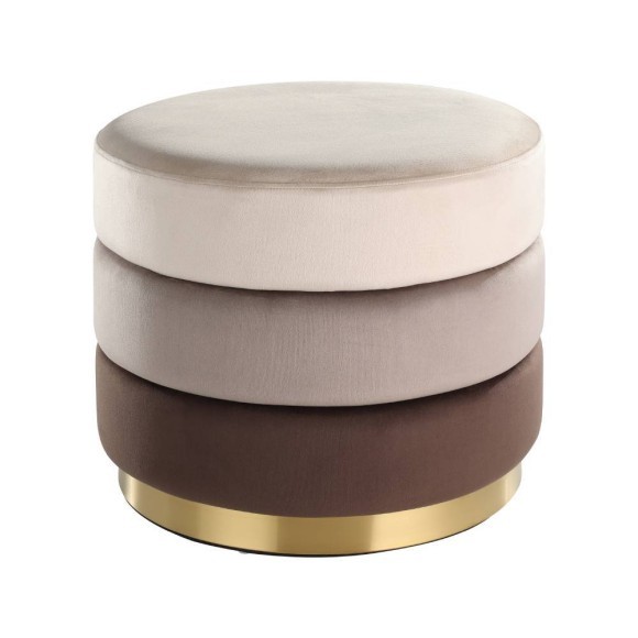 424132 MASHIKE Пуф круглый, D500, полиэстер многоцветный, металл латунь