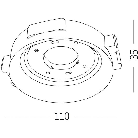 ST760.508.01 Св-к встр. в натяжной потолок  Белый, Серый GX53 1*12W 120 IP20 L108xW-xH 220V Без ламп Встраиваемые светильники