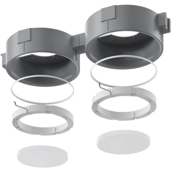 ST760.508.01 Св-к встр. в натяжной потолок  Белый, Серый GX53 1*12W 120 IP20 L108xW-xH 220V Без ламп Встраиваемые светильники