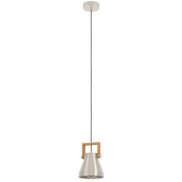 43951 Подвесной светильник (люстра) CAWTON, 1X40W (E27), Ø160, сталь, дерево, коричневый